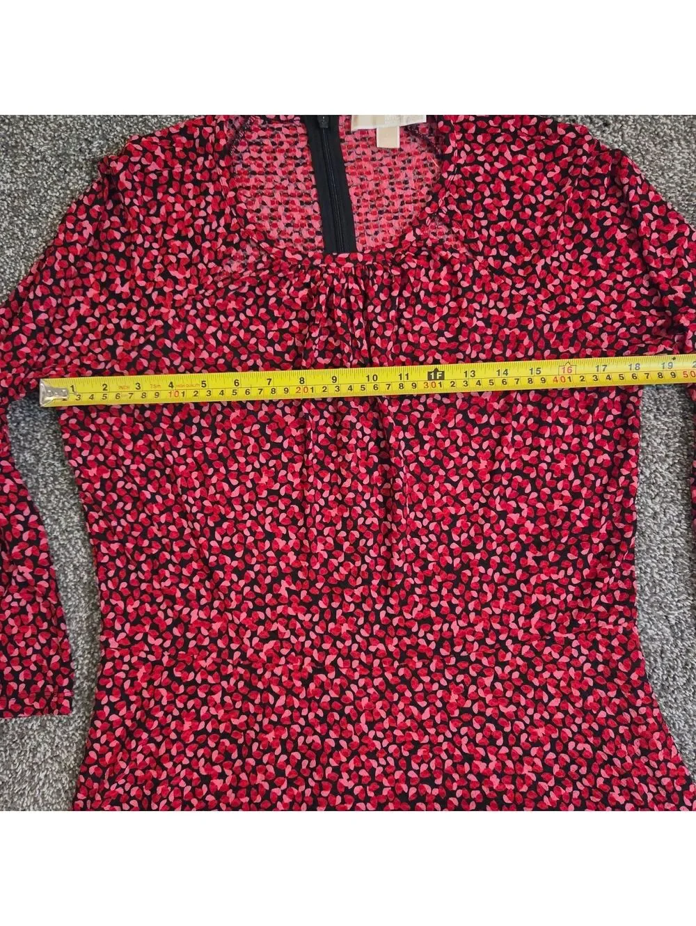 Michael Kors Black Multi Floral Long Sleeve Dress Size L